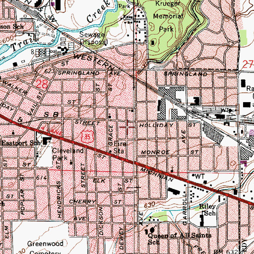 Topographic Map of City of Michigan City, IN