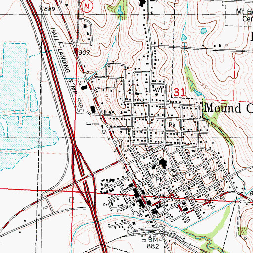Topographic Map of City of Mound City, MO