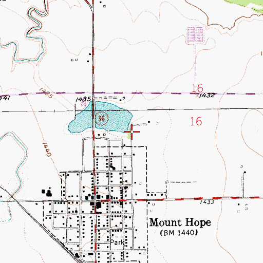 Topographic Map of City of Mount Hope, KS