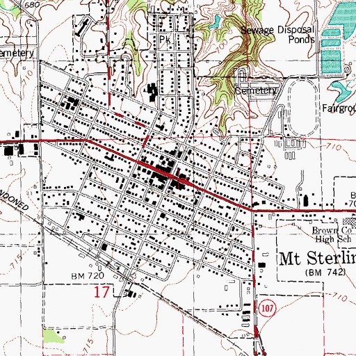 Topographic Map of City of Mount Sterling, IL