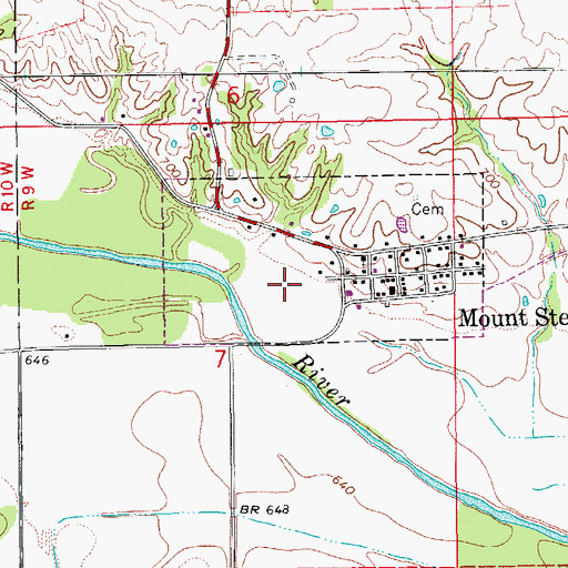 Topographic Map of City of Mount Sterling, IA