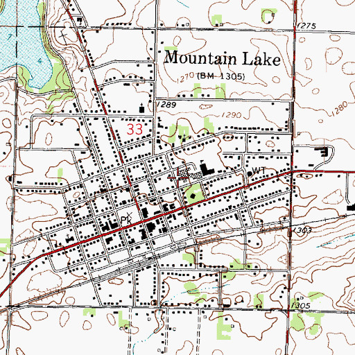 Topographic Map of City of Mountain Lake, MN