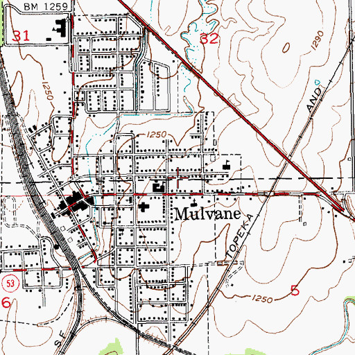 Topographic Map of City of Mulvane, KS
