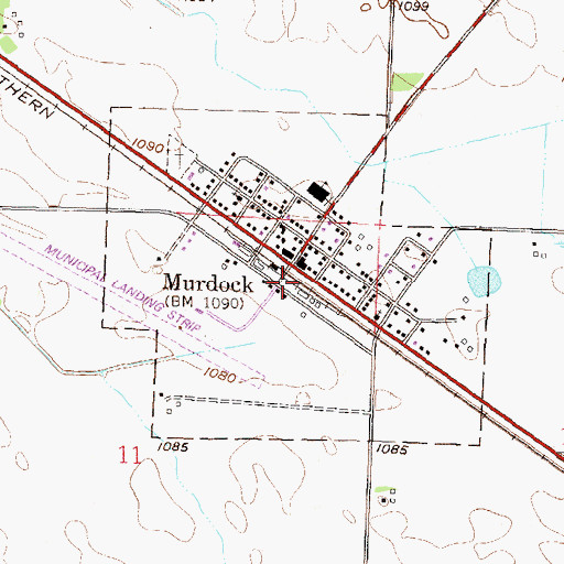 Topographic Map of City of Murdock, MN