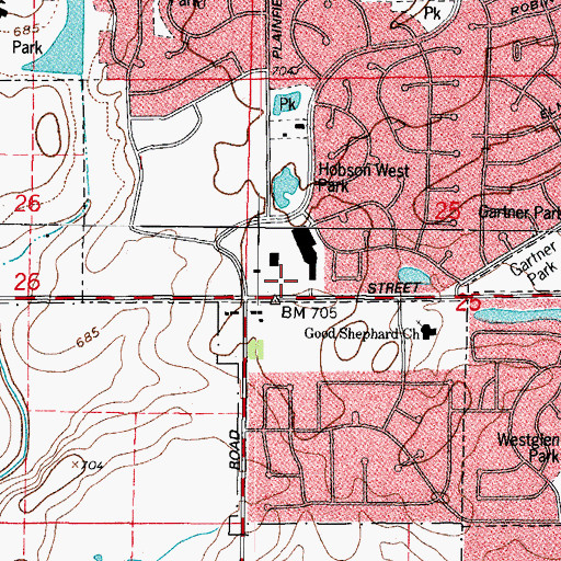 Topographic Map of City of Naperville, IL