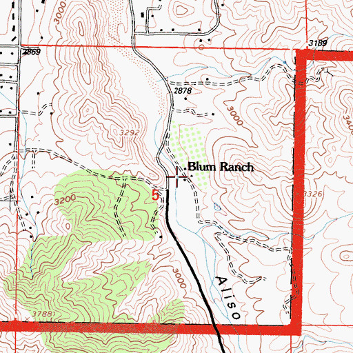Topographic Map of Blum Ranch, CA