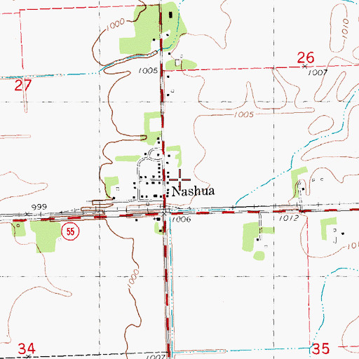 Topographic Map of City of Nashua, MN