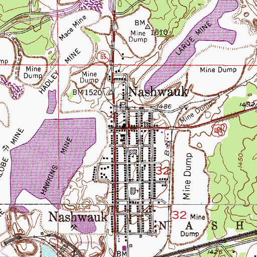 Topographic Map of City of Nashwauk, MN
