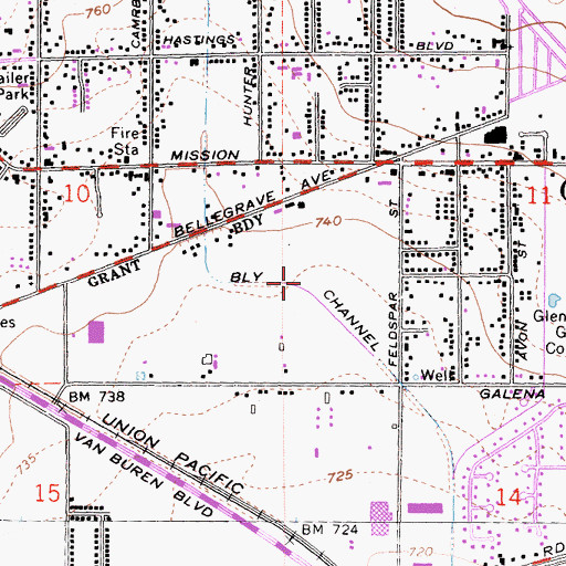 Topographic Map of Bly Channel, CA