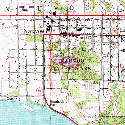 Topographic Map of City of Nauvoo, IL