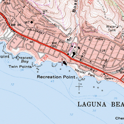 Topographic Map of Boat Canyon, CA