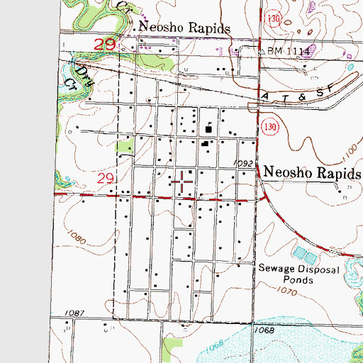 Topographic Map of City of Neosho Rapids, KS