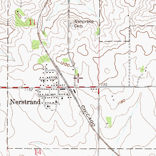Topographic Map of City of Nerstrand, MN