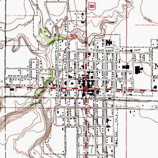 Topographic Map of City of Ness City, KS