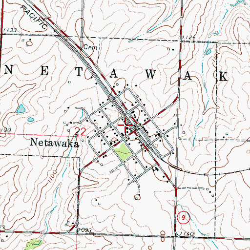 Topographic Map of City of Netawaka, KS