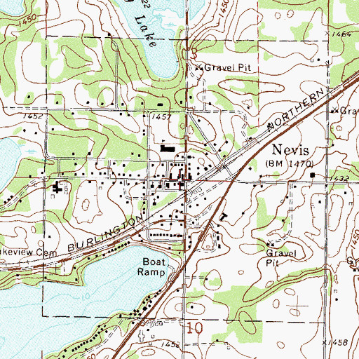 Topographic Map of City of Nevis, MN
