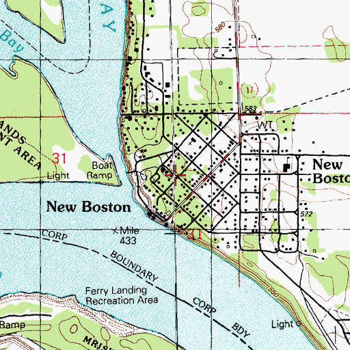 Topographic Map of City of New Boston, IL