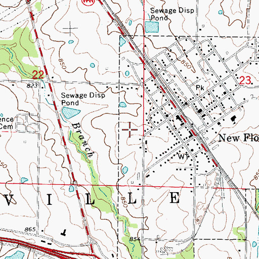 Topographic Map of City of New Florence, MO