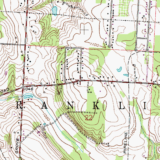Topographic Map of City of New Franklin, OH