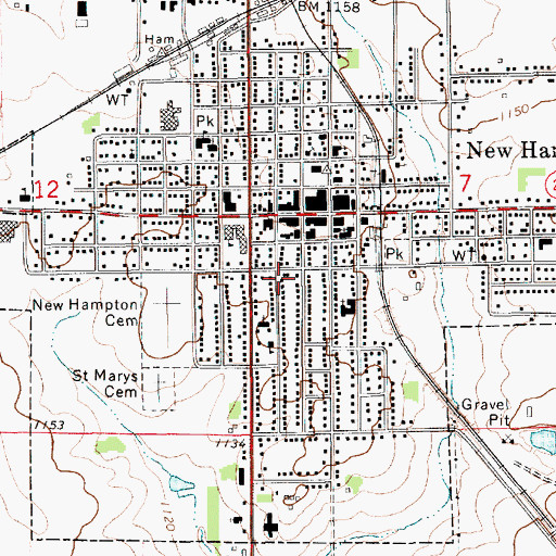 Topographic Map of City of New Hampton, IA