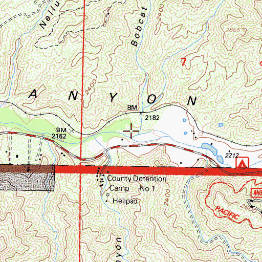 Topographic Map of Bobcat Canyon, CA