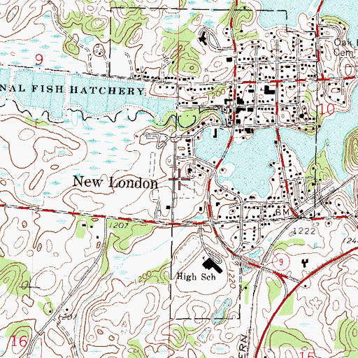 Topographic Map of City of New London, MN