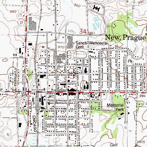 Topographic Map of City of New Prague, MN