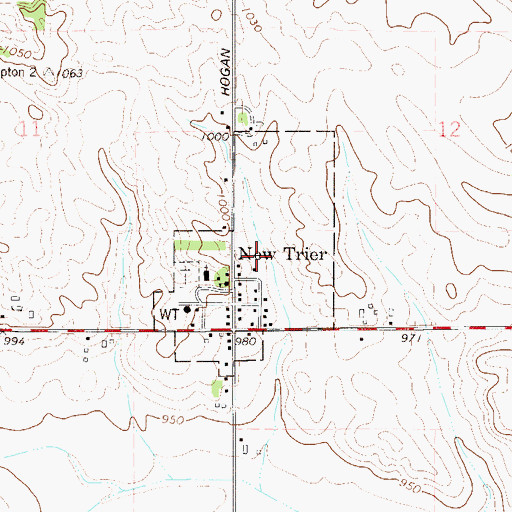 Topographic Map of City of New Trier, MN