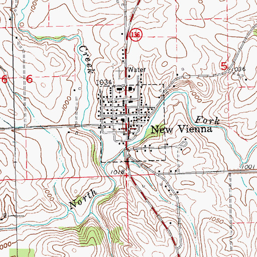 Topographic Map of City of New Vienna, IA