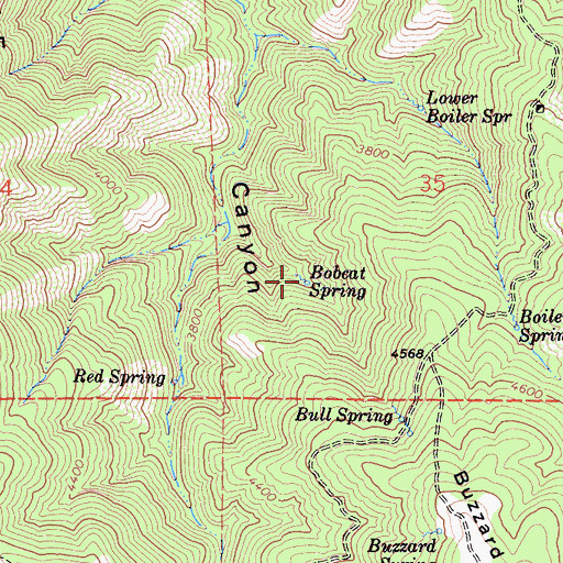 Topographic Map of Bobcat Spring, CA