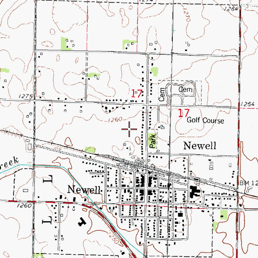 Topographic Map of City of Newell, IA