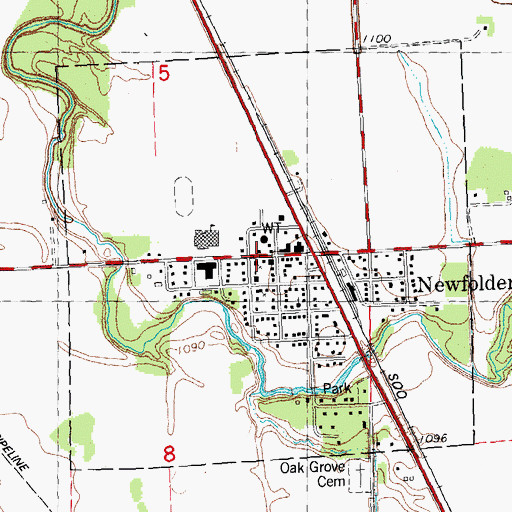 Topographic Map of City of Newfolden, MN