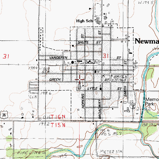 Topographic Map of City of Newman, IL