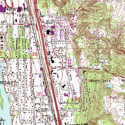 Topographic Map of City of Newport, MN