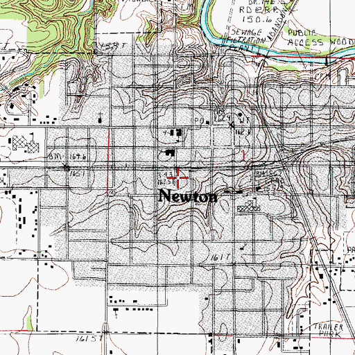 Topographic Map of City of Newton, IL