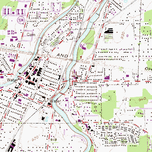 Topographic Map of Village of Newton Falls, OH