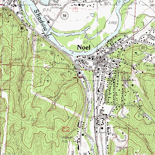 Topographic Map of City of Noel, MO