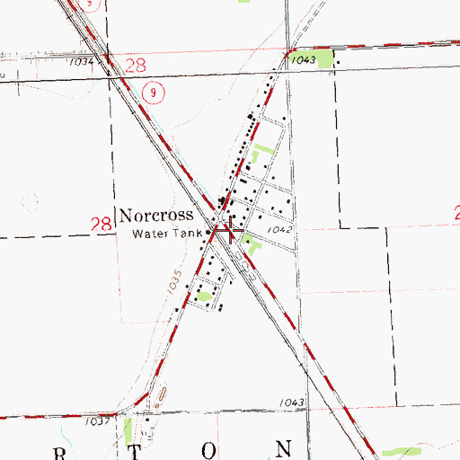 Topographic Map of City of Norcross, MN