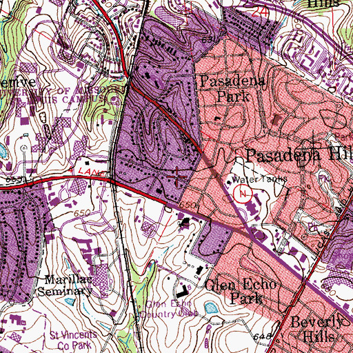 Topographic Map of City of Normandy, MO