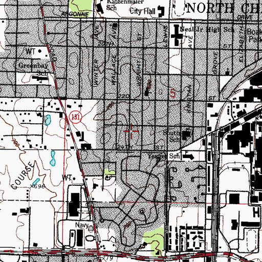 Topographic Map of City of North Chicago, IL