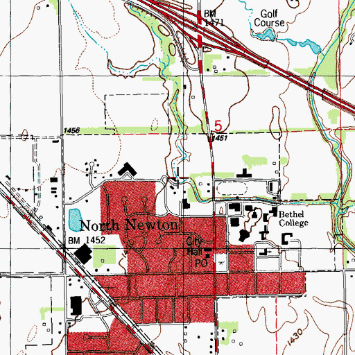 Topographic Map of City of North Newton, KS