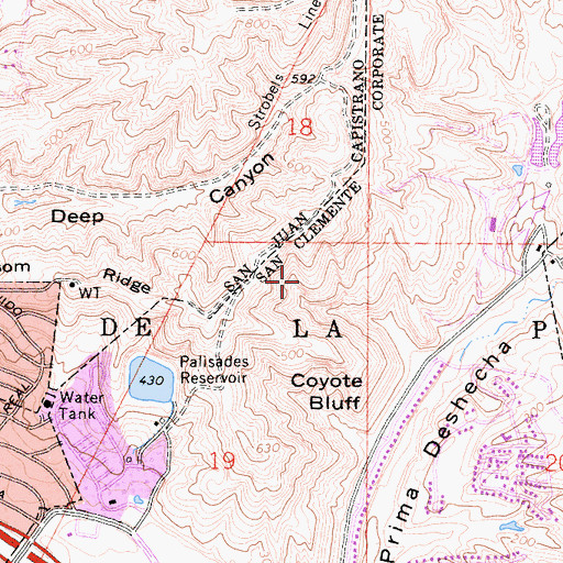 Topographic Map of Boca De La Playa, CA