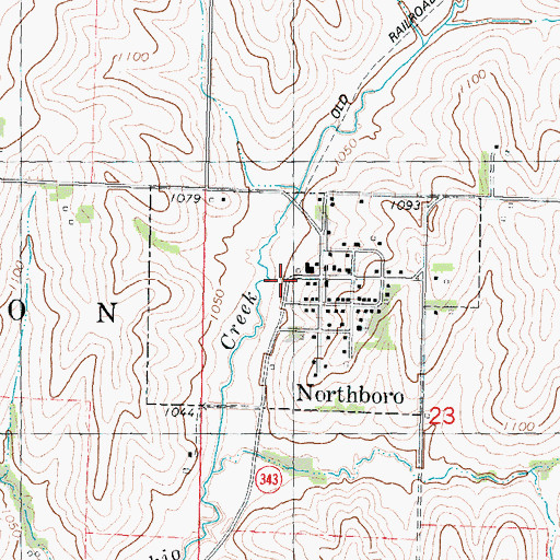 Topographic Map of City of Northboro, IA