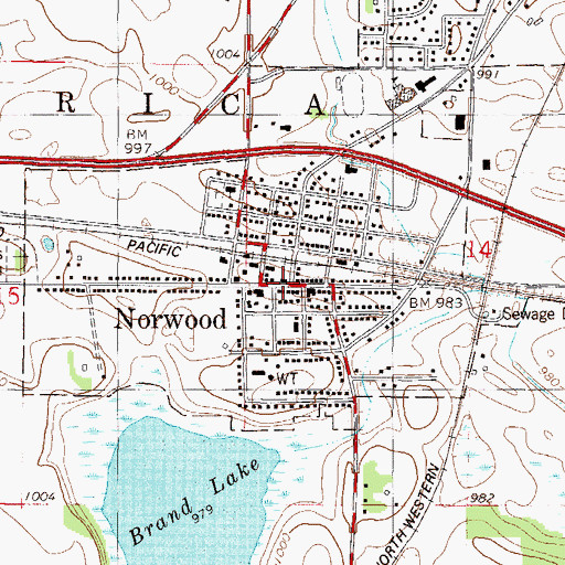 Topographic Map of City of Norwood (historical), MN