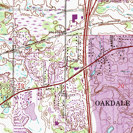 Topographic Map of City of Oakdale, MN