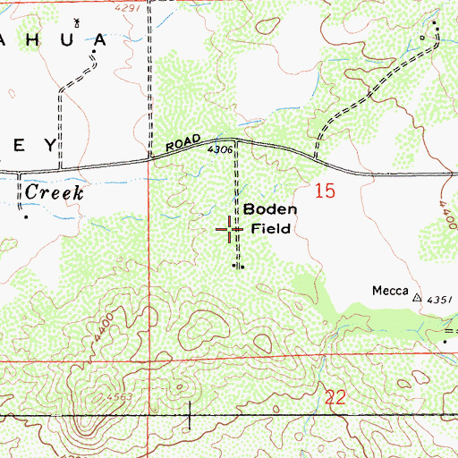 Topographic Map of Boden Field, CA