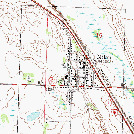 Topographic Map of City of Milan, MN