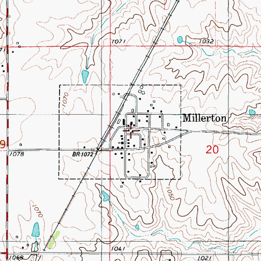 Topographic Map of City of Millerton, IA