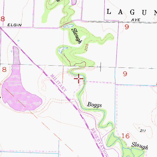 Topographic Map of Boggs Slough, CA