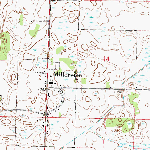 Topographic Map of City of Millerville, MN